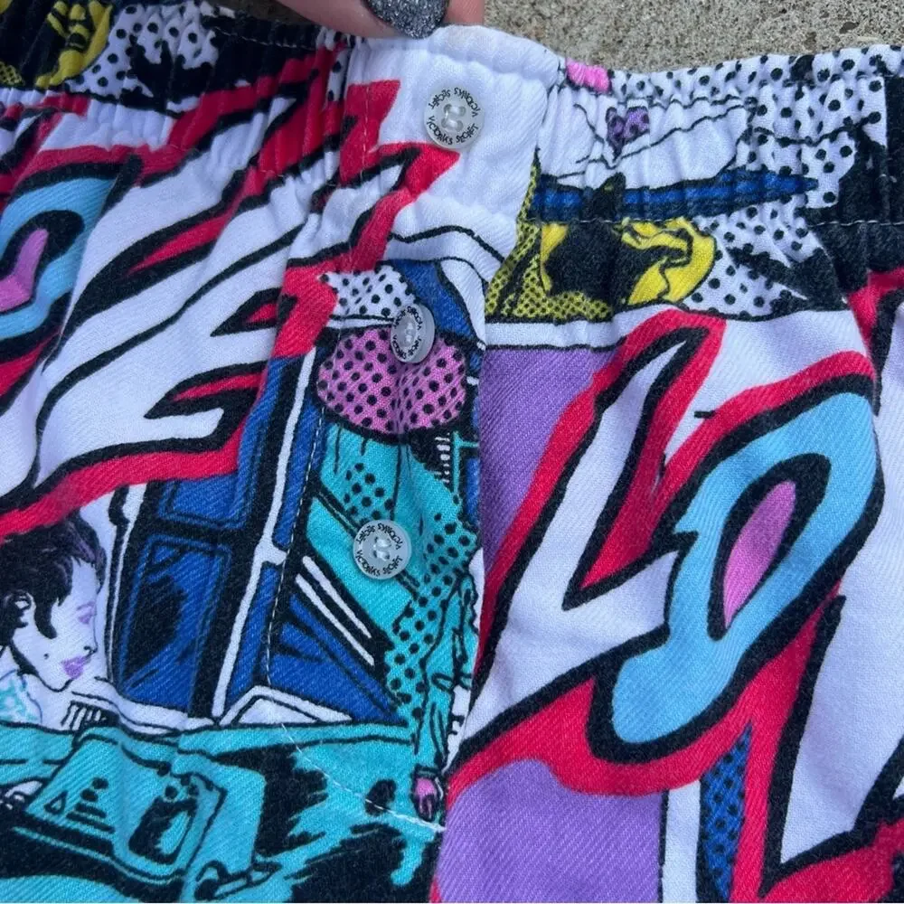 90s Y2K Victoria’s Secret Pop Art Retro Comic Book Pajama Pants SMALL